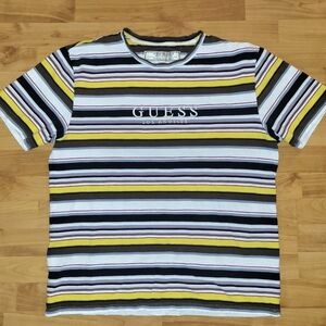 GUESS Los Angeles Men's Medium Striped T-Shirt - Guess Originals Multicolor